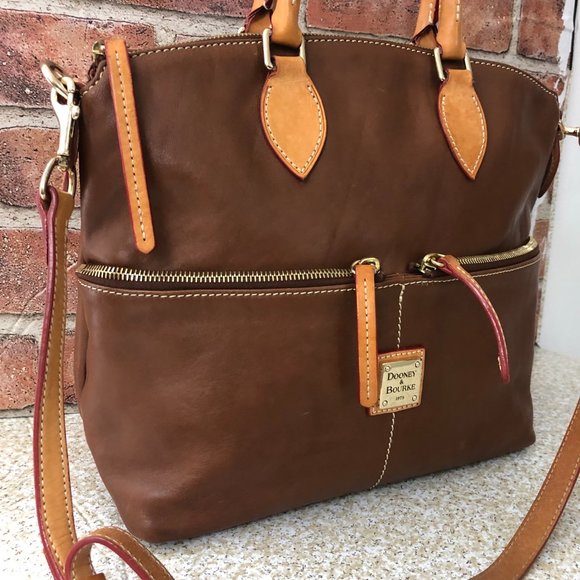 Dooney & Bourke Bags Dooney Bourke Double Pocket Deep Plum Pebble